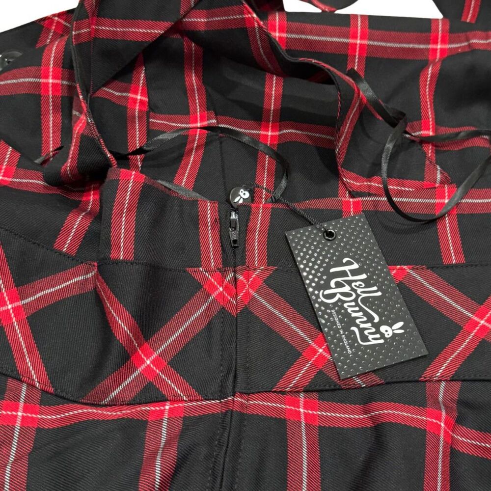 Hell Bunny Black and Red Plaid Vintage-Inspired Mini Dress - Picture 8 of 10